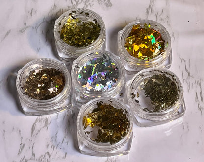 Holographic Nail Art Sequin 6Pcs Sets - PYT Nail Supply Store