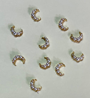 Pearl Crescent Moon Charms