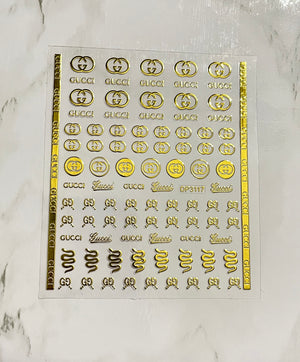Designer Gold Gucci Sticker