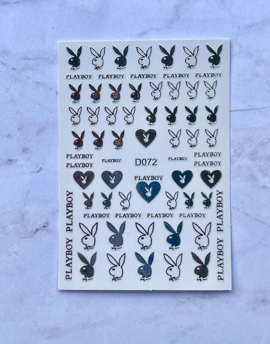 Playboy Silver Stickers - PYT Nail Supply Store