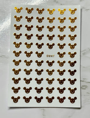 Mouse Gold Stickers